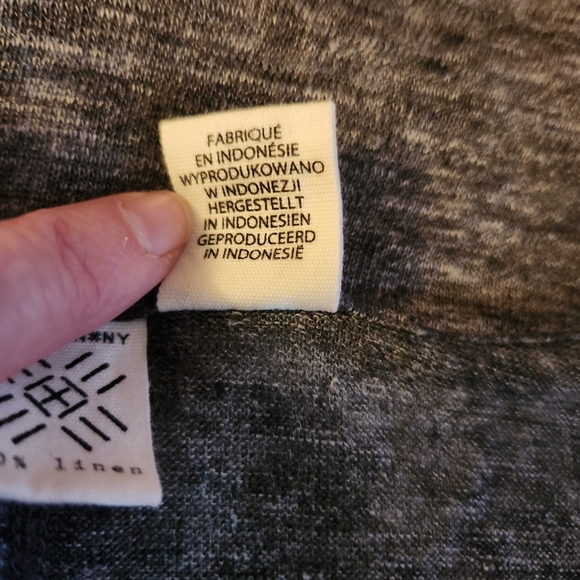 Artisan NY 100% Linen Grey Black White Thin Lightweight Open Cardigan Size L - Picture 4 of 16